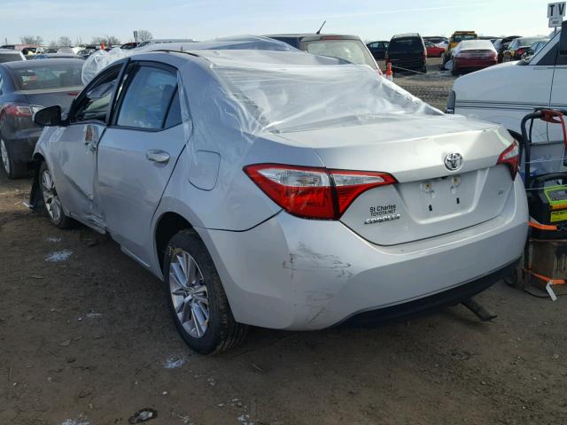 2T1BURHE0EC125269 - 2014 TOYOTA COROLLA L SILVER photo 3