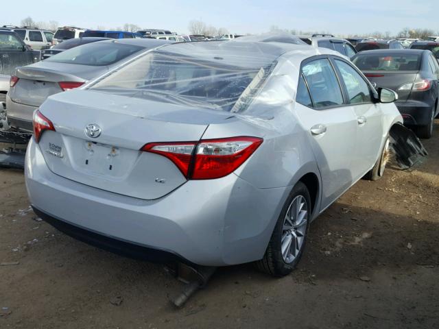 2T1BURHE0EC125269 - 2014 TOYOTA COROLLA L SILVER photo 4