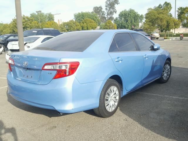 4T4BF1FK9CR174914 - 2012 TOYOTA CAMRY BASE BLUE photo 4