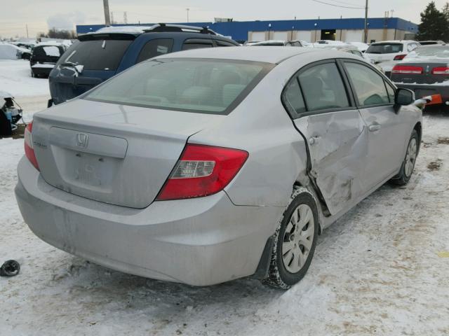 19XFB2F58CE072076 - 2012 HONDA CIVIC LX SILVER photo 4