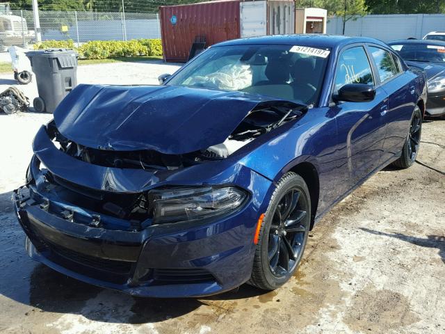 2C3CDXBG0GH340084 - 2016 DODGE CHARGER SE BLUE photo 2