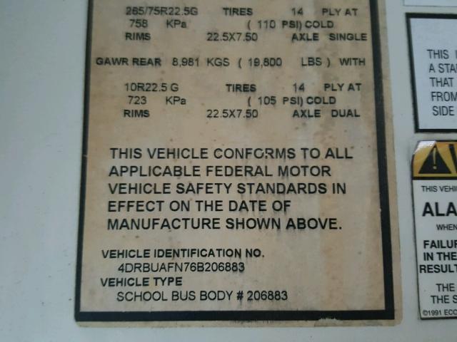 4DRBUAFN76B206883 - 2006 IC CORPORATION 3000 ყვითელი ფოტო 10