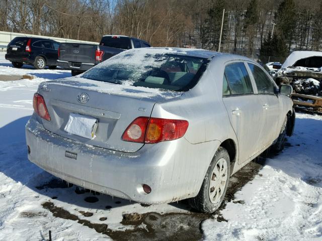 1NXBU40E19Z048110 - 2009 TOYOTA COROLLA BA SILVER photo 4