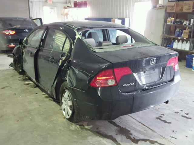 1HGFA16577L058973 - 2007 HONDA CIVIC LX BLACK photo 3