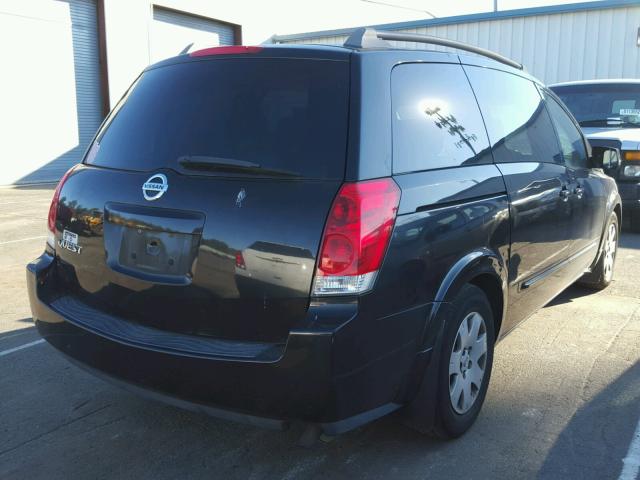 5N1BV28U45N122685 - 2005 NISSAN QUEST S BLACK photo 4