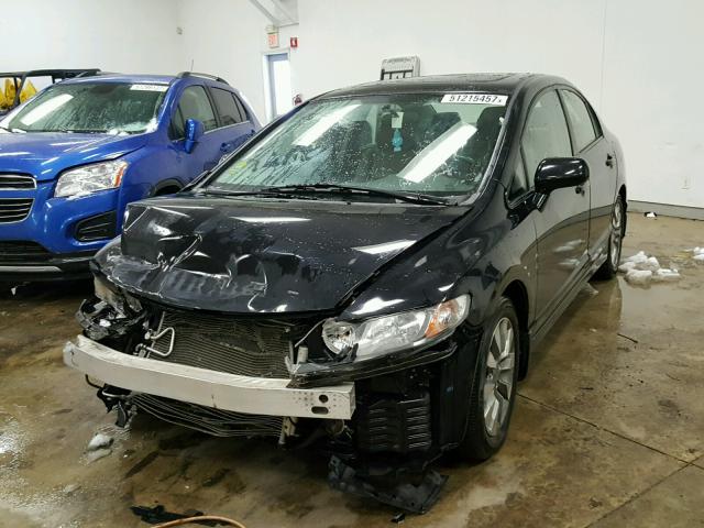 1HGFA16969L001492 - 2009 HONDA CIVIC EXL BLACK photo 2