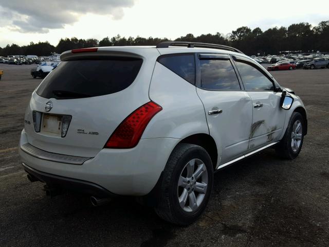 JN8AZ08W07W605747 - 2007 NISSAN MURANO SL WHITE photo 4