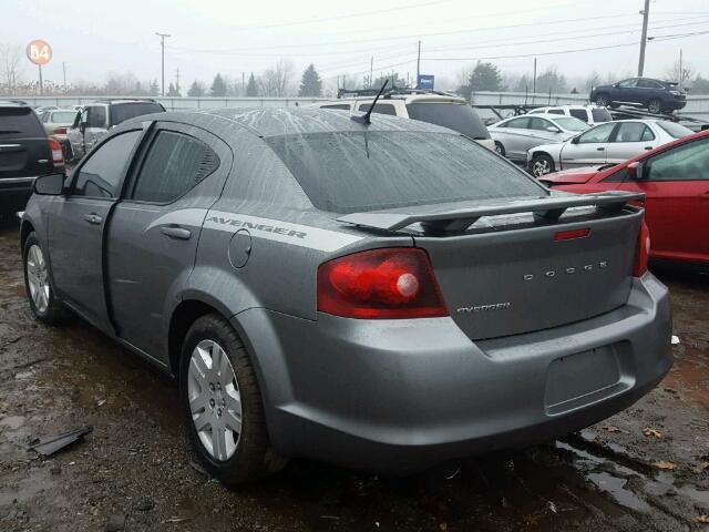 1C3CDZAG2DN769517 - 2013 DODGE AVENGER SE GRAY photo 3