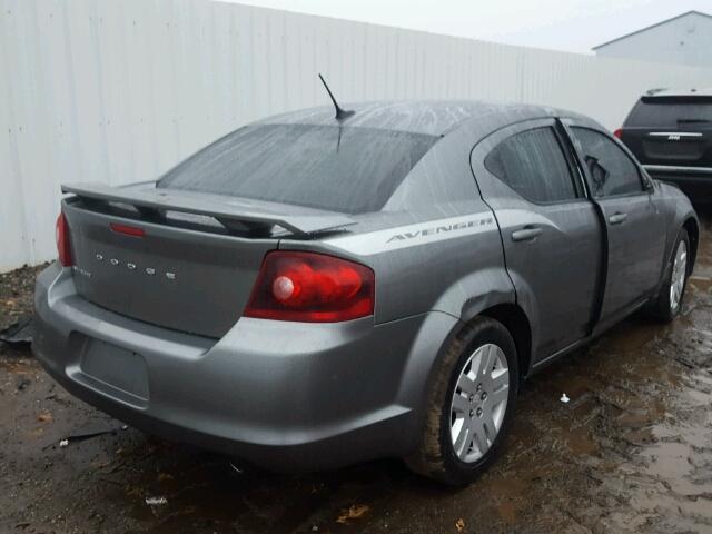 1C3CDZAG2DN769517 - 2013 DODGE AVENGER SE GRAY photo 4