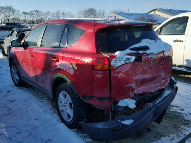 2T3BFREV0EW174752 - 2014 TOYOTA RAV4 LE RED photo 3