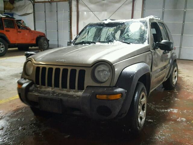 1J4GL48K84W304371 - 2004 JEEP LIBERTY SP TAN photo 2