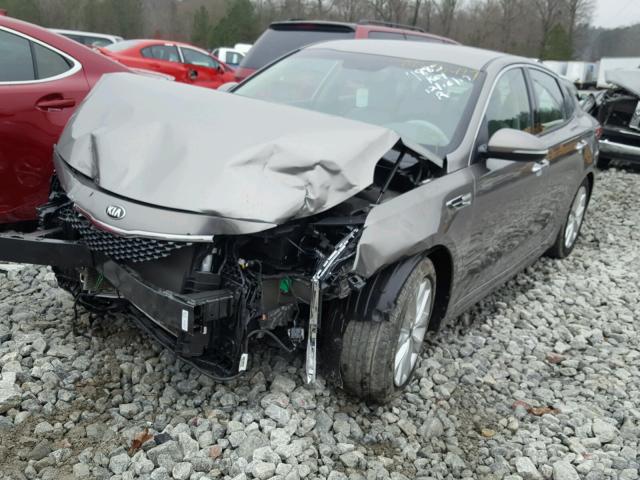 5XXGU4L30GG040376 - 2016 KIA OPTIMA EX GRAY photo 2