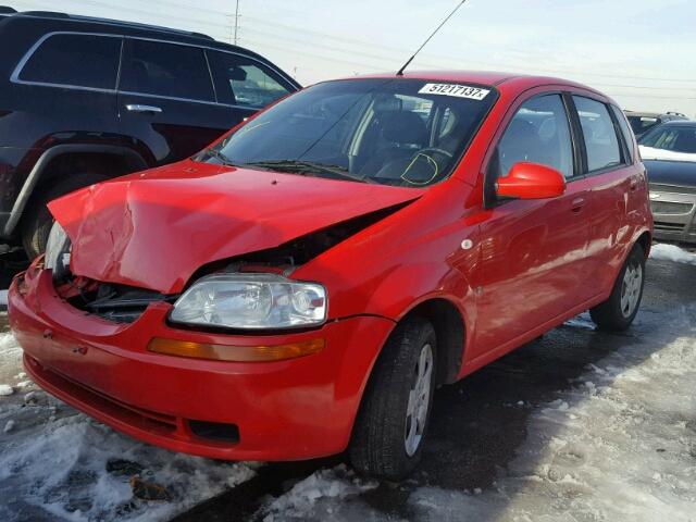 KL1TD66628B263484 - 2008 CHEVROLET AVEO BASE RED photo 2