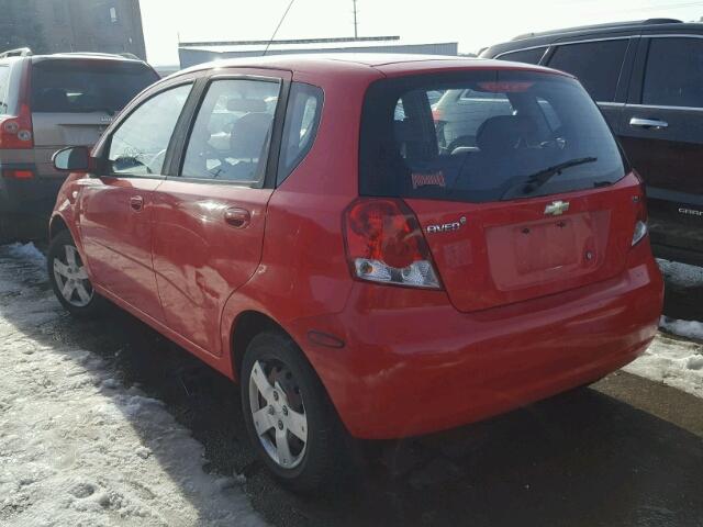 KL1TD66628B263484 - 2008 CHEVROLET AVEO BASE RED photo 3