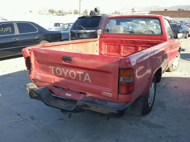 JT4VN82N9M5003728 - 1991 TOYOTA PICKUP 1 T RED photo 4