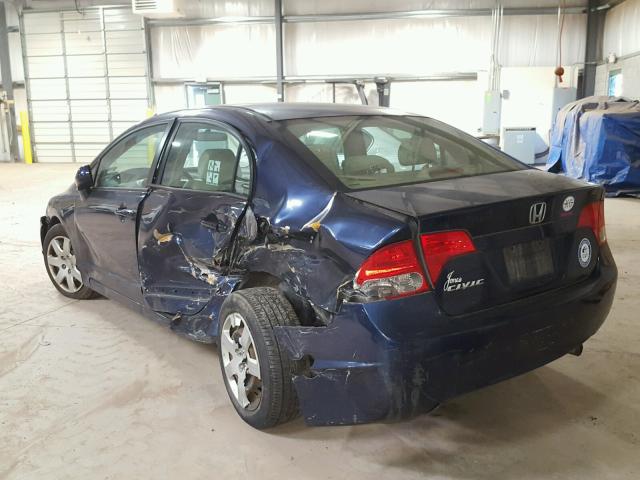 1HGFA16536L072738 - 2006 HONDA CIVIC LX BLUE photo 3