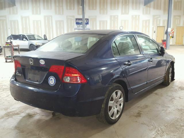 1HGFA16536L072738 - 2006 HONDA CIVIC LX BLUE photo 4