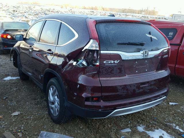 5J6RM4H7XFL108809 - 2015 HONDA CR-V EXL MAROON photo 3