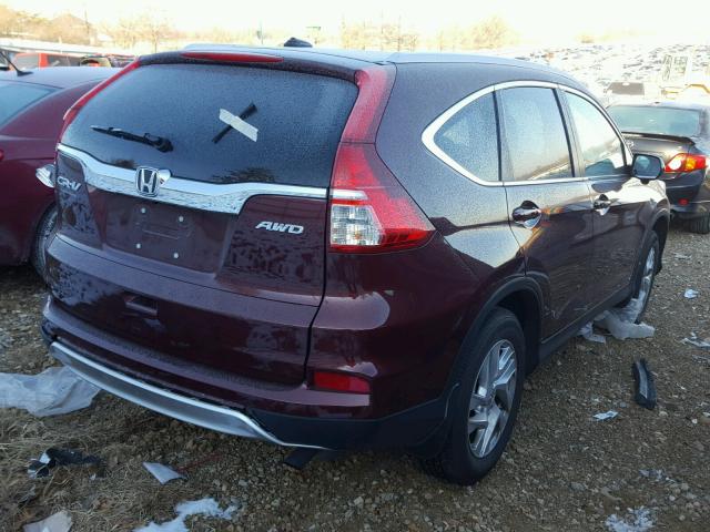 5J6RM4H7XFL108809 - 2015 HONDA CR-V EXL MAROON photo 4