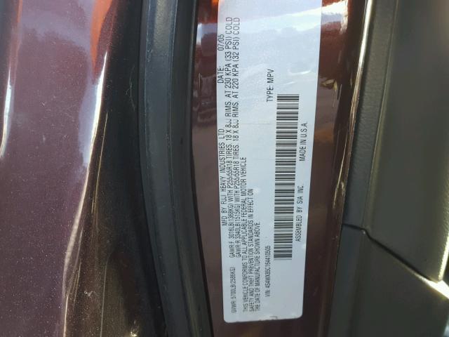 4S4WX85C164410505 - 2006 SUBARU B9 TRIBECA MAROON photo 10