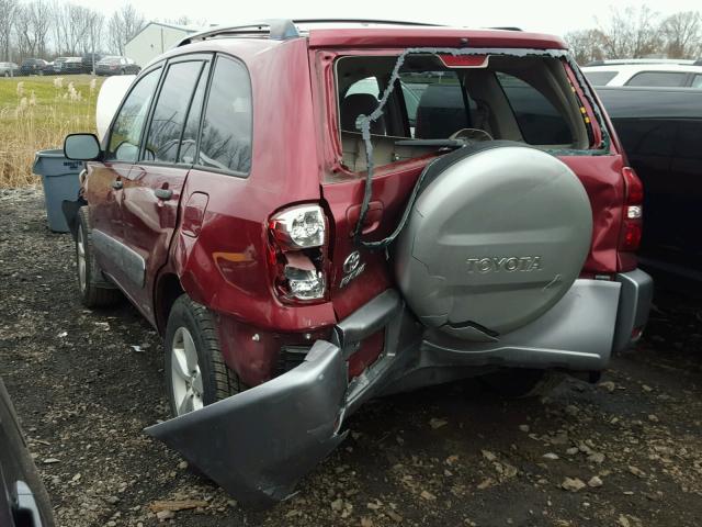 JTEGD20V040035603 - 2004 TOYOTA RAV4 MAROON photo 3