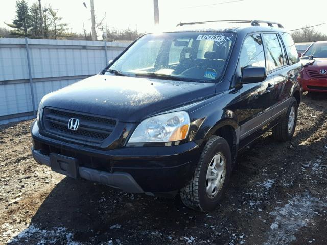 2HKYF18194H524356 - 2004 HONDA PILOT LX BLACK photo 2