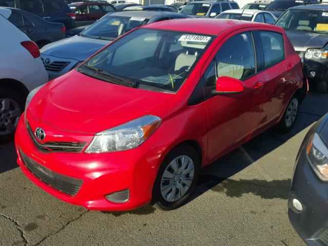 JTDKTUD32DD558684 - 2013 TOYOTA YARIS RED photo 2