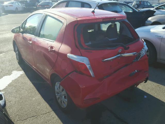 JTDKTUD32DD558684 - 2013 TOYOTA YARIS RED photo 3