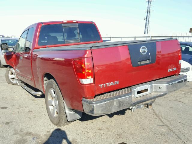 1N6AA06B86N549240 - 2006 NISSAN TITAN XE RED photo 3