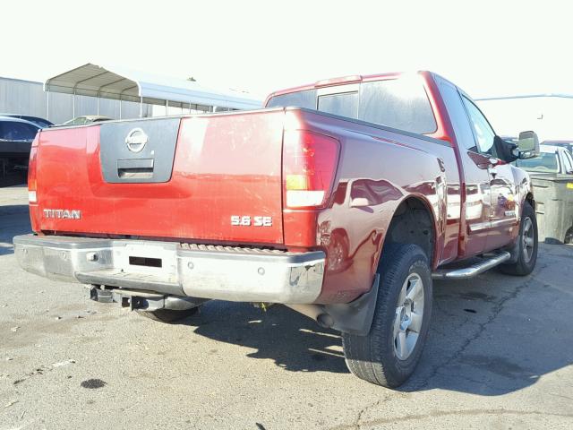 1N6AA06B86N549240 - 2006 NISSAN TITAN XE RED photo 4