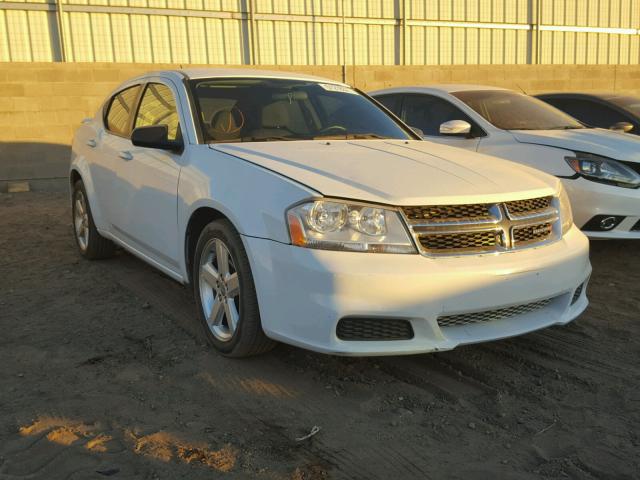 1C3CDZAB3DN535696 - 2013 DODGE AVENGER SE WHITE photo 1