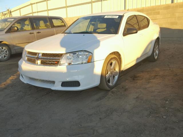 1C3CDZAB3DN535696 - 2013 DODGE AVENGER SE WHITE photo 2