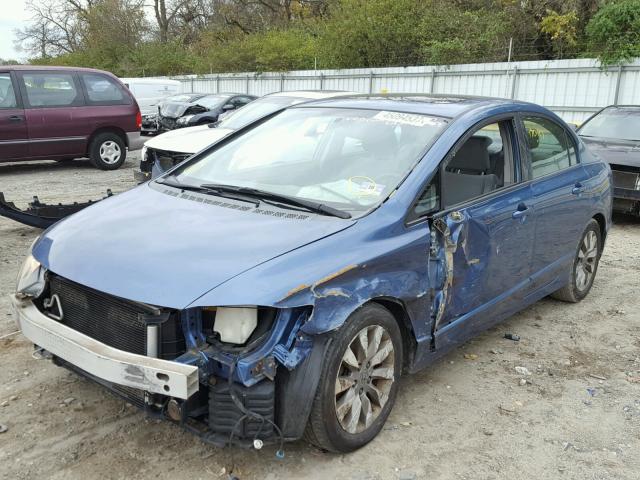 1HGFA16849L009405 - 2009 HONDA CIVIC EX BLUE photo 2