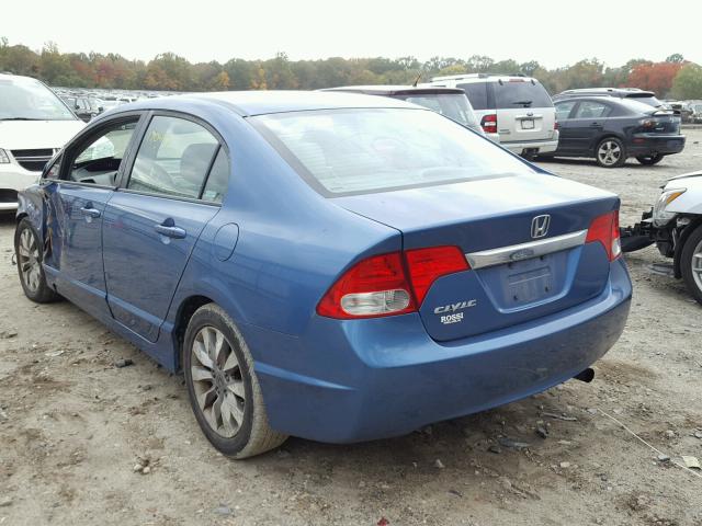 1HGFA16849L009405 - 2009 HONDA CIVIC EX BLUE photo 3