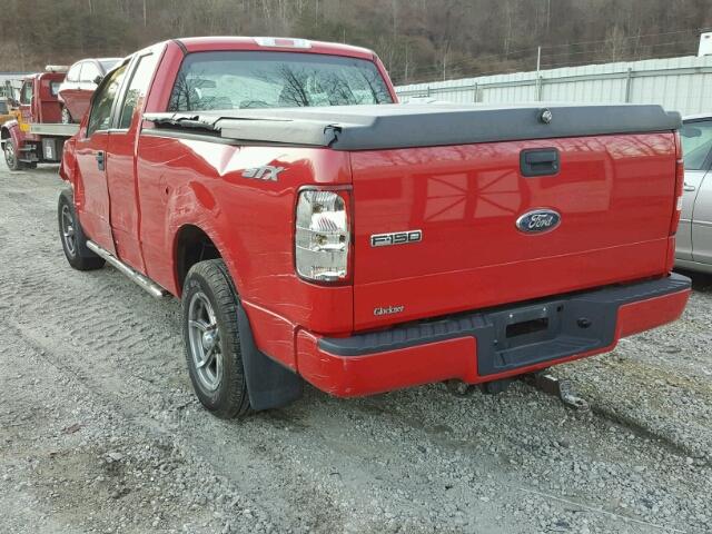 1FTRX12W78FA19356 - 2008 FORD F150 RED photo 3