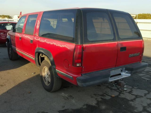 1GNFK16KXPJ335796 - 1993 CHEVROLET SUBURBAN K RED photo 3