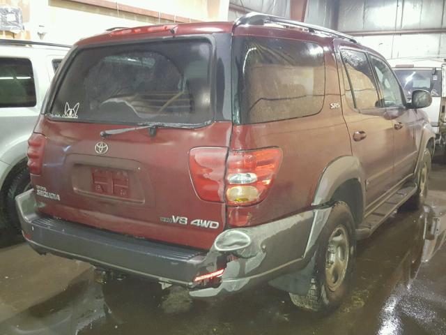 5TDBT44A23S203645 - 2003 TOYOTA SEQUOIA SR MAROON photo 4