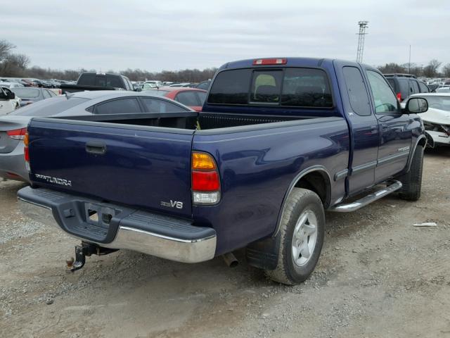 5TBRT34102S258028 - 2002 TOYOTA TUNDRA ACC BLUE photo 4