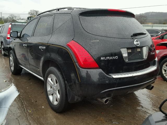 JN8AZ08W37W649547 - 2007 NISSAN MURANO SL BLACK photo 3