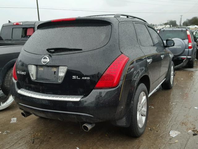 JN8AZ08W37W649547 - 2007 NISSAN MURANO SL BLACK photo 4