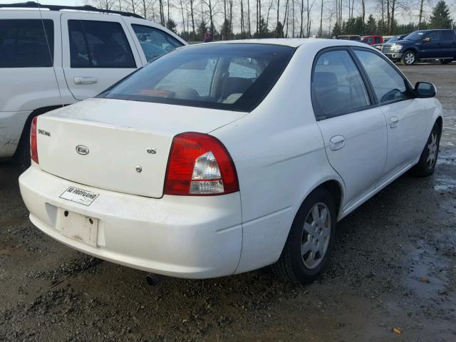 KNAFB161525057808 - 2002 KIA SPECTRA GS WHITE photo 4