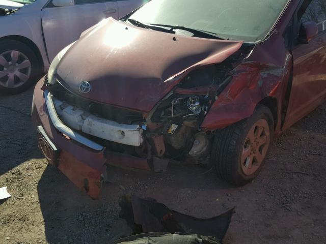 JTDKB20U783404232 - 2008 TOYOTA PRIUS RED photo 9