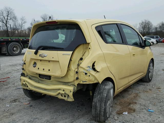 KL8CB6S99EC442621 - 2014 CHEVROLET SPARK LS YELLOW photo 4