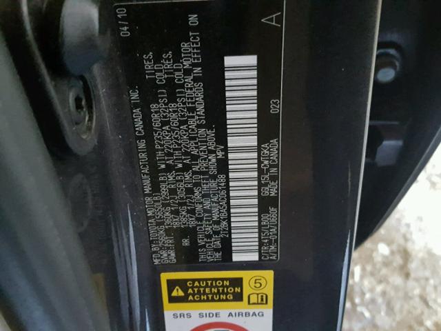 2T2BK1BA5AC061488 - 2010 LEXUS RX 350 CHARCOAL photo 10