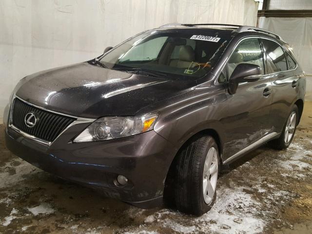 2T2BK1BA5AC061488 - 2010 LEXUS RX 350 CHARCOAL photo 2