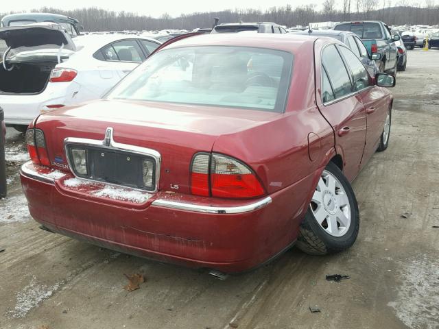 1LNHM86S54Y631828 - 2004 LINCOLN LS BURGUNDY photo 4