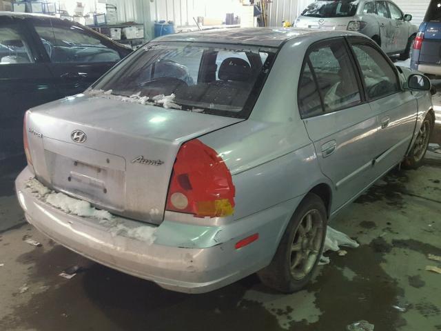 KMHCG45CX4U529839 - 2004 HYUNDAI ACCENT GL SILVER photo 4