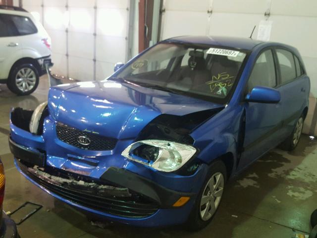 KNADE243096516952 - 2009 KIA RIO 5 SX BLUE photo 2