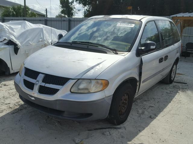 1B4GP25362B537288 - 2002 DODGE CARAVAN SE SILVER photo 2