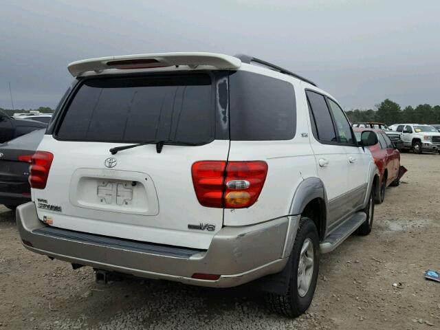 5TDZT34A82S104531 - 2002 TOYOTA SEQUOIA SR WHITE photo 4